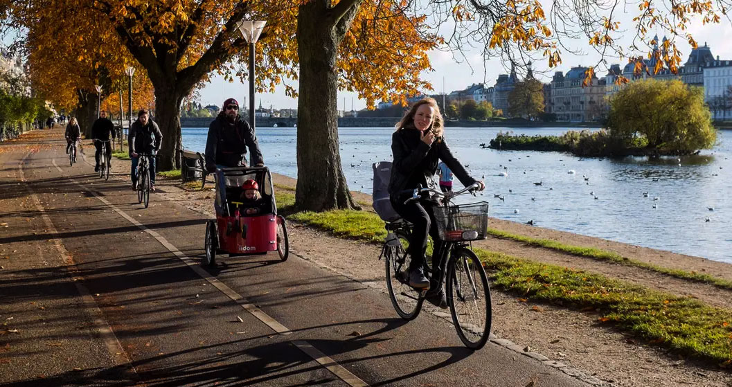 biking in Copenhagen